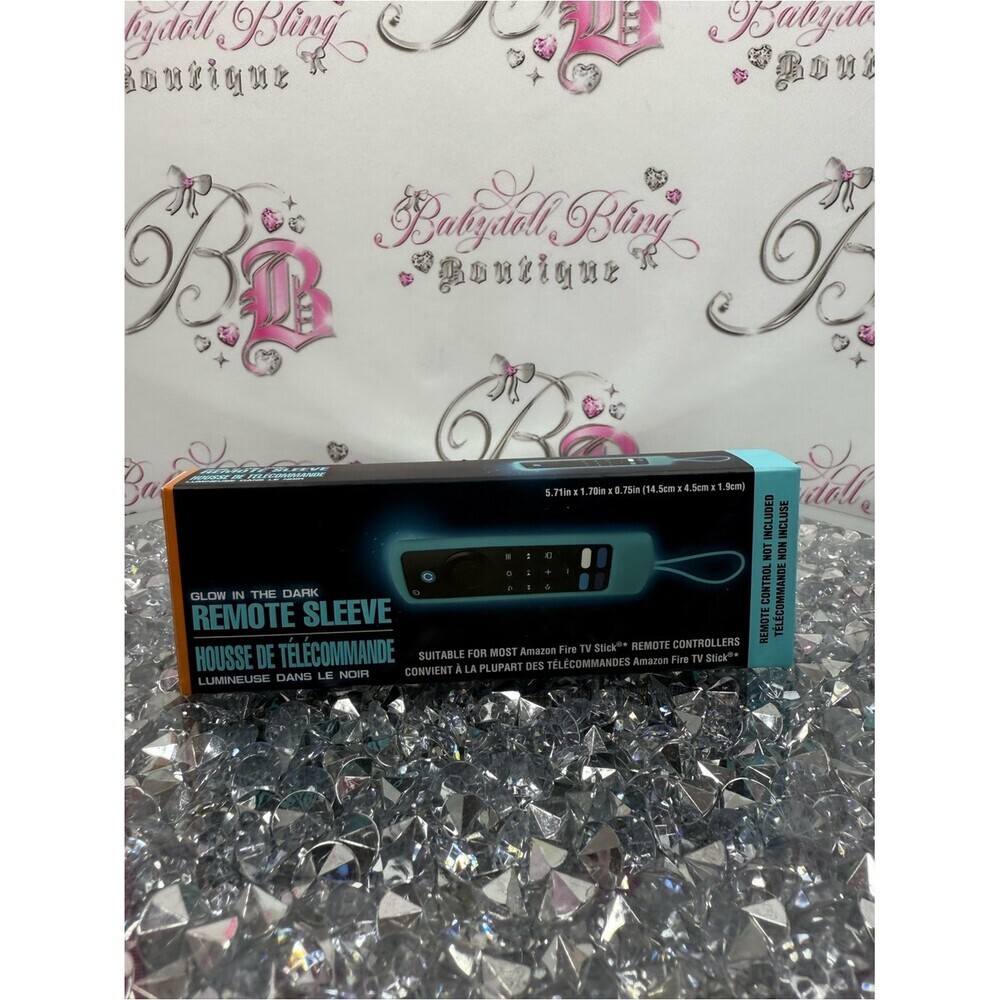 Remote cover blue bright Glow-in-the-Dark Remote Sleeve - Teal and Black